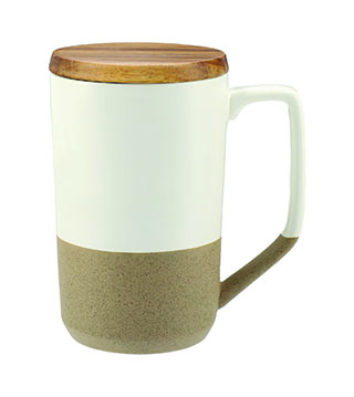 BLK23-1626-35 - Tahoe Tea & Coffee Ceramic Mug with Wood Lid 16oz