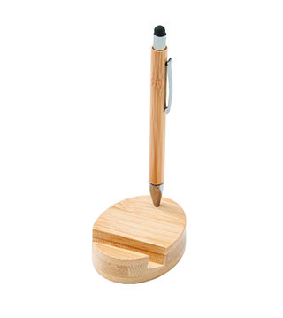 Bamboo Magnetic Stylus Pen & Phone Stand