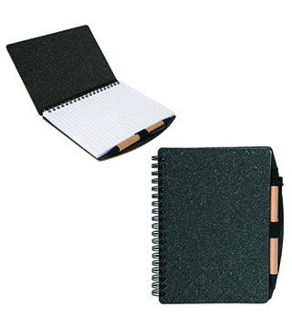 BLK24-CA8677 - Geneva Cardboard Spiral Notebook/Pen