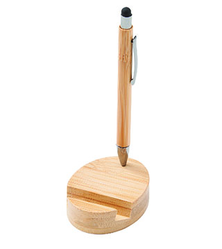 IB1-2450 - Bamboo Magnetic Stylus Pen & Phone Stand