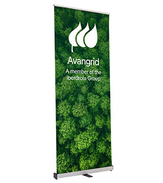 IB1-261153-GREEN - 33.5 inch Retractable Banner -Green Forest Design